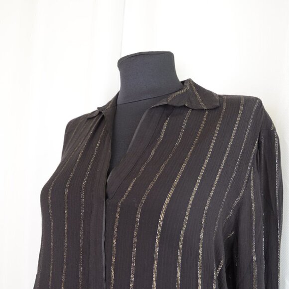 All Saints Keri Stripe Shirt Tunic Sz S - Picture 5 of 8